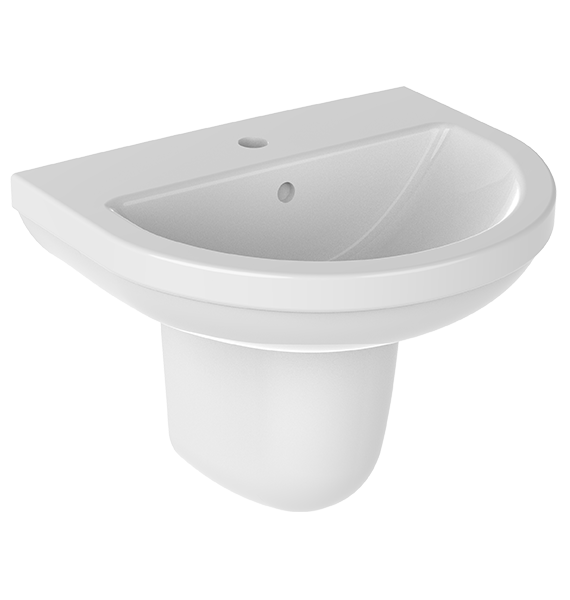 CAPRİ - DUVAR MONTAJLI LAVABO 55 cm TEK DELİKLİ